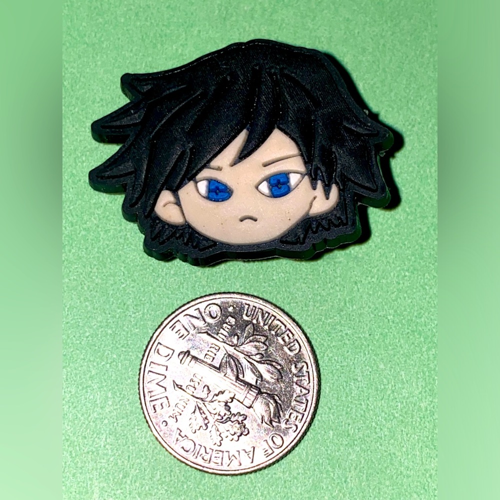 (10 for $15) Giyu Tomioka Demon Slayer Manga Anime Cosplay Crocs Shoe Charms